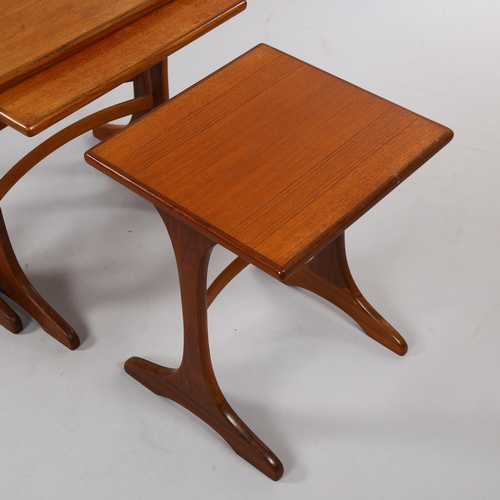 108 - IB KOFOD LARSEN for G Plan, a nest of 3 teak tables, largest width 56cm x Depth 41cm x Height 52cm