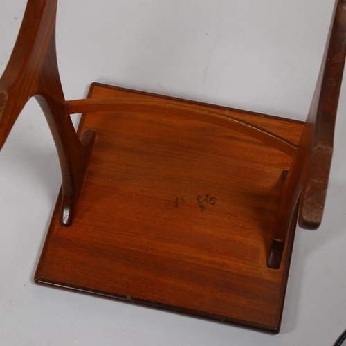 108 - IB KOFOD LARSEN for G Plan, a nest of 3 teak tables, largest width 56cm x Depth 41cm x Height 52cm