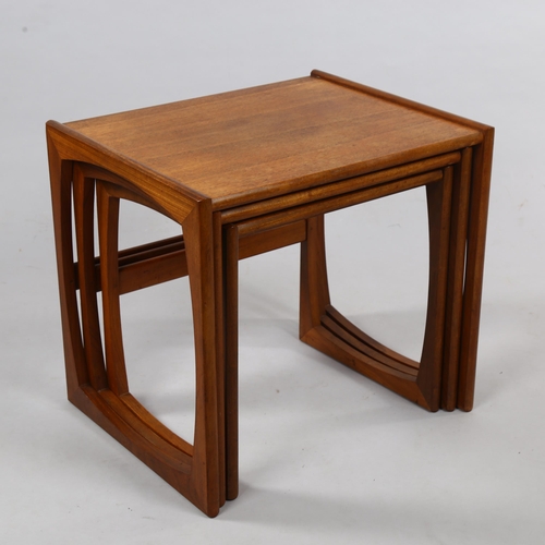 109 - R BENNETT for G Plan, a nest of 3 teak tables, 1 makers label, width 53cm, depth 43cm x height 49cm