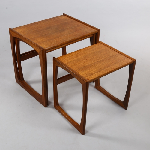 109 - R BENNETT for G Plan, a nest of 3 teak tables, 1 makers label, width 53cm, depth 43cm x height 49cm