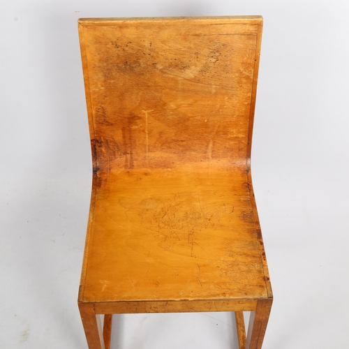 167 - Kerava, a Scandinavian modernist bent plywood chair, Finland, 1930s, with maker’s label, height 82cm