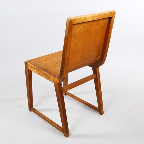 167 - Kerava, a Scandinavian modernist bent plywood chair, Finland, 1930s, with maker’s label, height 82cm