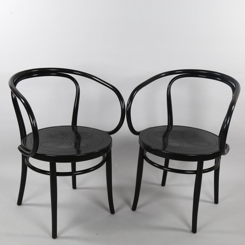 26 - Gebruder Thonet, Vienna, a pair of Thonet 209 armchairs, with labels, height 77cm