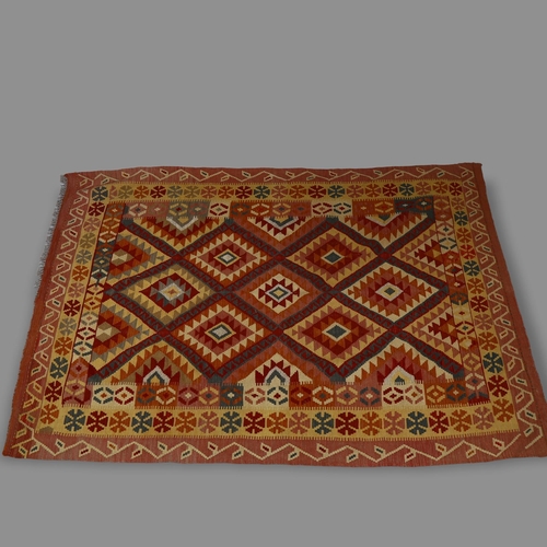 61 - A 1960s' Uzbek style Kilim, with vine leaf border, 245 x 165cm