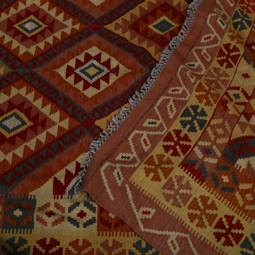 61 - A 1960s' Uzbek style Kilim, with vine leaf border, 245 x 165cm