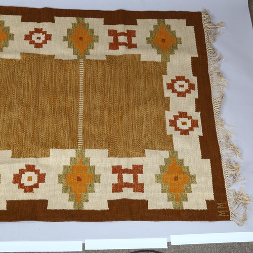 62 - A 1960s' Scandinavian Rolakan flat weave rug, woven 