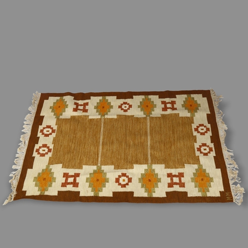 62 - A 1960s' Scandinavian Rolakan flat weave rug, woven 