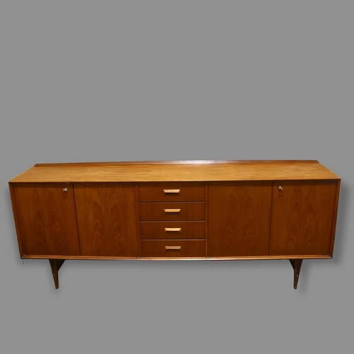 68 - A 1960s' Danish teak sideboard, length 220cm x Depth 45cm x height 87cm