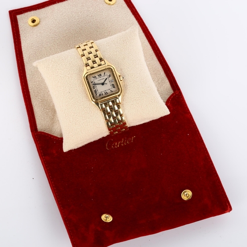 1006 - CARTIER - a mid-size 18ct gold Panthere quartz bracelet watch, ref. 8839, circa 1990s, pale champagn... 