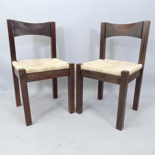 2013 - A pair of mid-century teak dining chairs, in the style of ILMARI TAPIOVAARA Hongisto chairs, height ... 