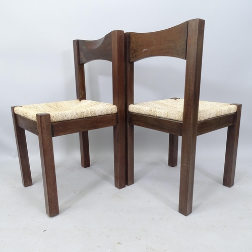 2013 - A pair of mid-century teak dining chairs, in the style of ILMARI TAPIOVAARA Hongisto chairs, height ... 