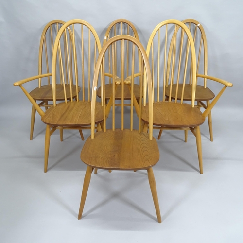 2005 - A mid-century set of 6 mid-century Ercol Windsor Quaker dining chairs circa 1960s (4+2)