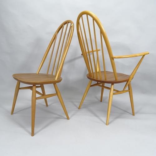 2005 - A mid-century set of 6 mid-century Ercol Windsor Quaker dining chairs circa 1960s (4+2)