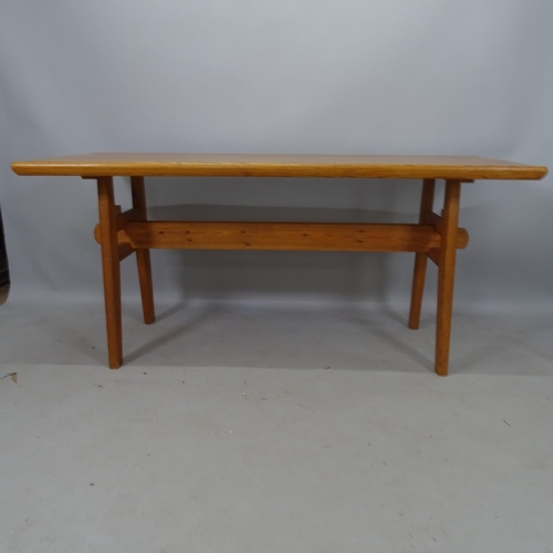 2018 - A mid-century designer pine trestle dining table, in the manner of Rene Gabriel, dated 1952, 160 x 7... 