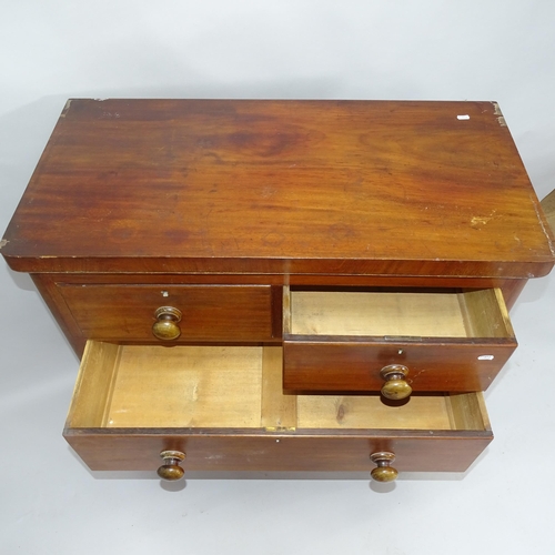 2034 - A Victorian mahogany chest of two short and three long drawers, 95cm x 107cm x 47cm