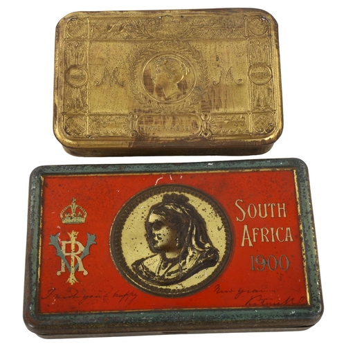 233 - A Princess Mary Christmas 1914 tin (no contents), and a Queen Victoria South Africa 1900 tin (2)