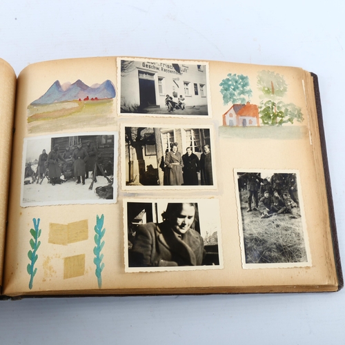 272 - A German Second World War Period photograph album, including military subjects