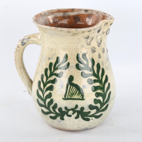 275 - Ewenny pottery jug, with painted inscription 