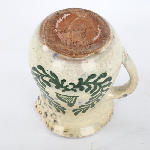 275 - Ewenny pottery jug, with painted inscription 