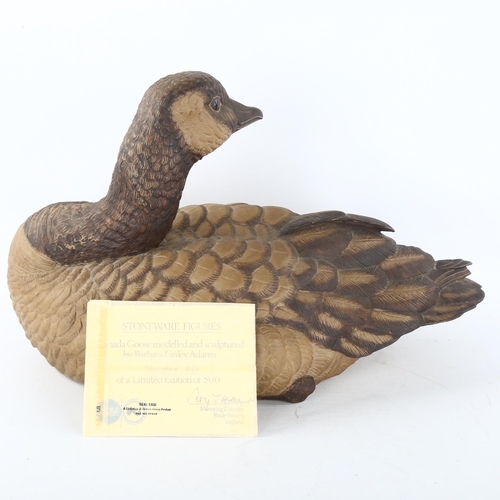 280 - BARBARA LINLEY ADAMS for POOLE POTTERY - a large stoneware Canada goose, signed under base with impr... 