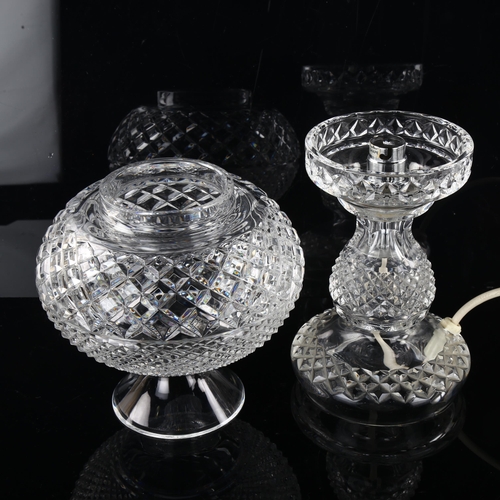 281 - WATERFORD IRISH CRYSTAL - a table lamp in Inishmore pattern, height 35cm, boxed