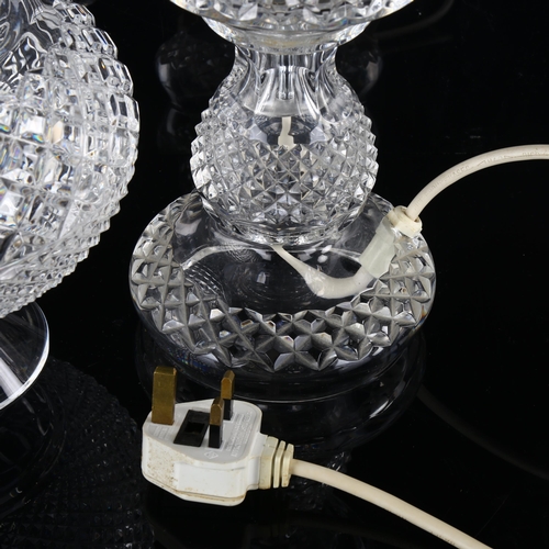 281 - WATERFORD IRISH CRYSTAL - a table lamp in Inishmore pattern, height 35cm, boxed