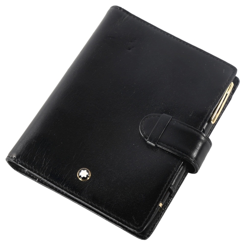 291 - MONT BLANC - mini filofax in black leather, 12cm x 9cm, together with an unused Mont Blanc Mozart sm... 