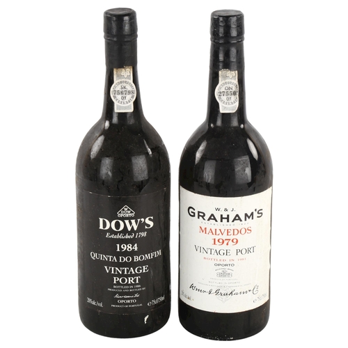 329 - 2 bottle of vintage port, Graham's Malvedos 1979, Dow's 1984