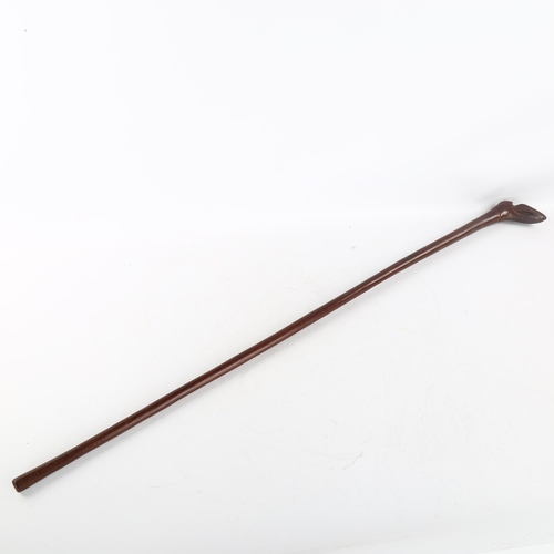 339 - A Victorian Sunday stick, with carved boot design handle