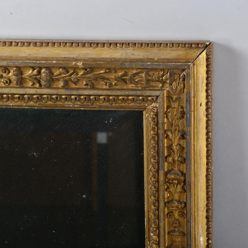 358 - A Victorian gilt-gesso wall mirror, with relief moulded surround, 101cm x 56cm