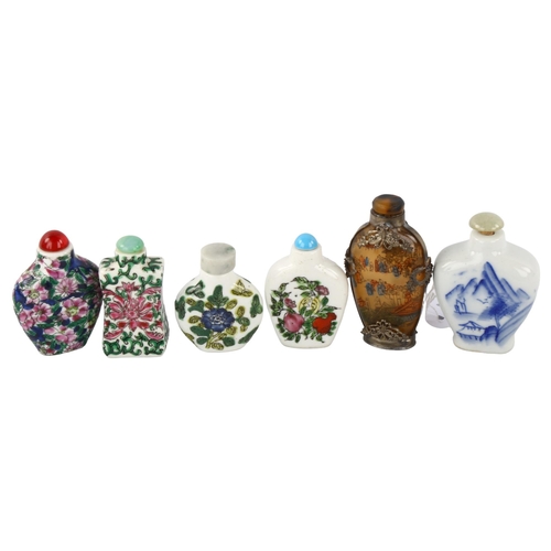 378 - A group of Chinese porcelain and glass snuff bottles