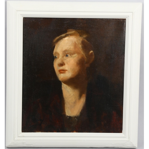 508 - Polly Hurry (Australian - 1883 - 1963), oil on canvas, portrait of a woman, signed, 45cm x 40cm, fra... 