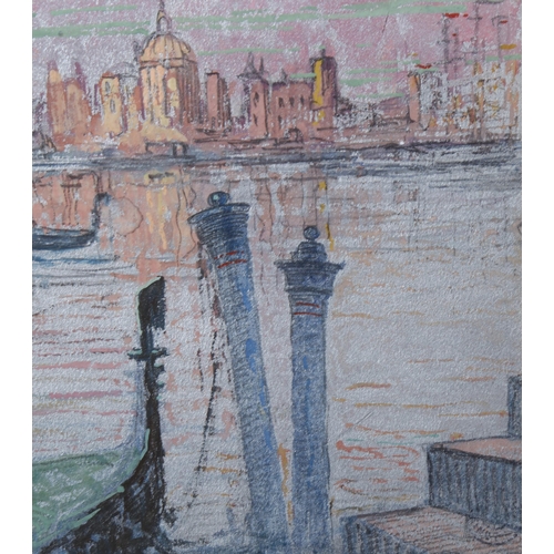 516 - Jean Fressinet (1889 - 1972), mixed media, Grand Canal Venice, Studio stamp, 25cm x 16cm, framed