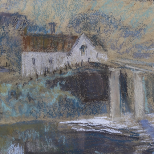 519 - Edward Lysaght (1902 - 1997), pastels, Brockweir in the Wye Valley, 44cm x 34cm, framed