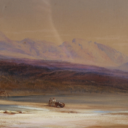 521 - Mid-19th century watercolour, Highland landscape, signed, with monogram GFJ, 1862, 27cm x 54cm, fram... 