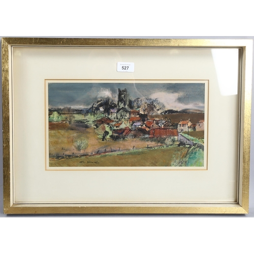 527 - John Houston, watercolour, Kilconquhar (Fife) Scotland, signed, 19cm x 35cm, framed