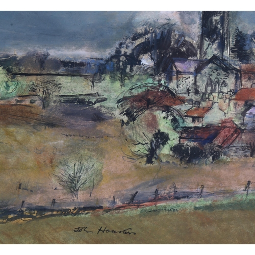 527 - John Houston, watercolour, Kilconquhar (Fife) Scotland, signed, 19cm x 35cm, framed