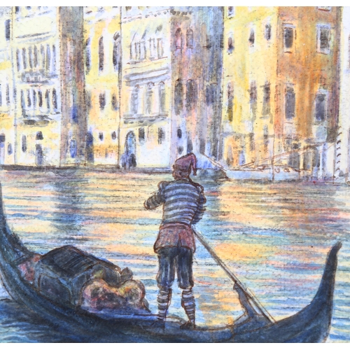 530 - 20th century watercolour, scene in Venice, unsigned, 16cm x 25cm, framed