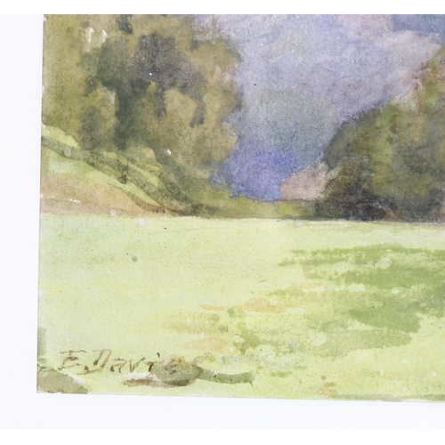 540 - Edward Davies (1843 - 1912), watercolour, sheep in shade, signed, 13cm x 22cm, framed