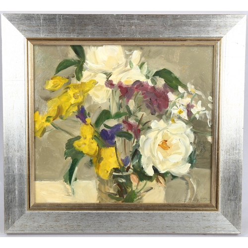 543 - Peter Lloyd Jones, oil on board, still life, signed, 25cm x 28cm, framed