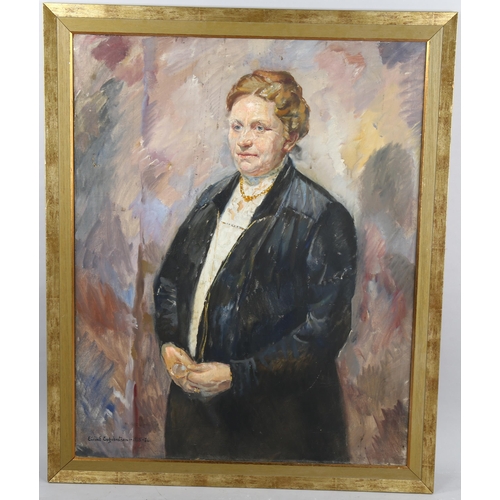 592 - Eivind Engebretsen (1890 - 1960), oil on canvas, portrait of a woman, signed and dated 1925 - 26, 10... 