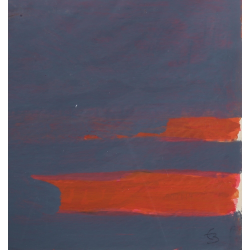 601 - Frank Beanland, gouache on paper, abstract, 36cm x 55cm, mounted