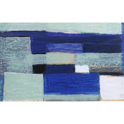 602 - Frank Beanland, gouache on paper, abstract, 36cm x 55cm, mounted