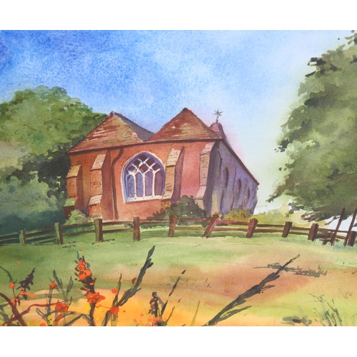 622 - Martin Bradshaw, 2 watercolours, church buildings, largest 32cm x 54cm, framed (2)