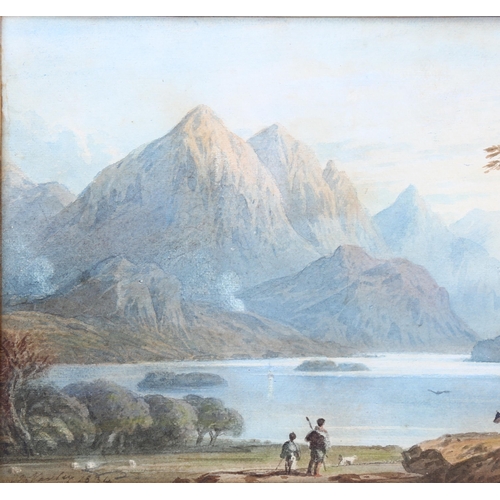 628 - John Varley, watercolour, extensive mountain landscape, signed with indistinct date, 17cm x 25cm, fr... 