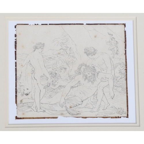 632 - A set of 8 x 19th century pen and ink Classical studies, unsigned, 15cm x 18cm, mounted