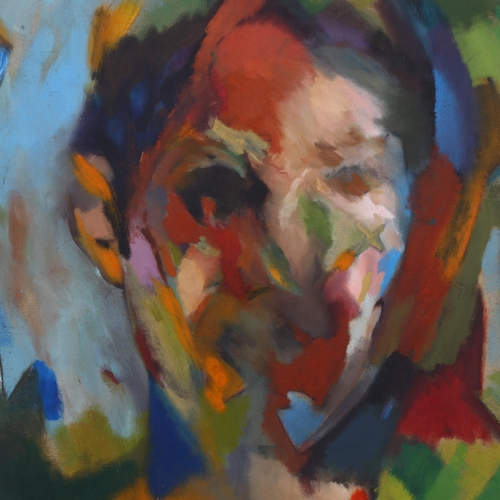 638 - Raymond Rowden, oil on canvas, head, 1961, inscribed verso, 91cm x 76cm, framed