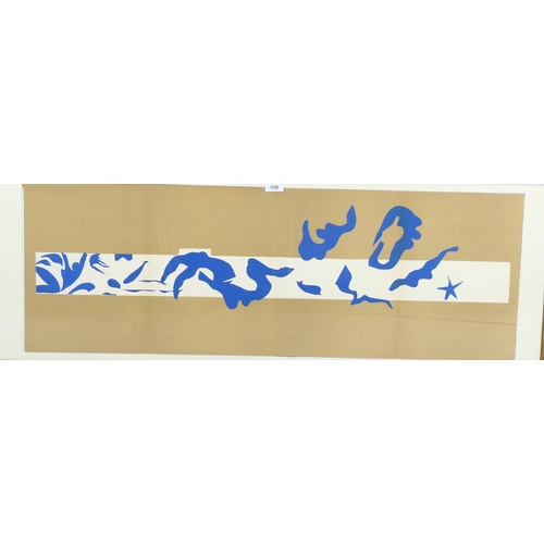 650 - Henri Matisse, cut-out lithograph, La Piscine, as issued 4-page fold-out from Verve circa 1950s, she... 