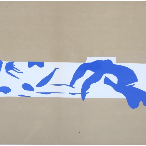 650 - Henri Matisse, cut-out lithograph, La Piscine, as issued 4-page fold-out from Verve circa 1950s, she... 