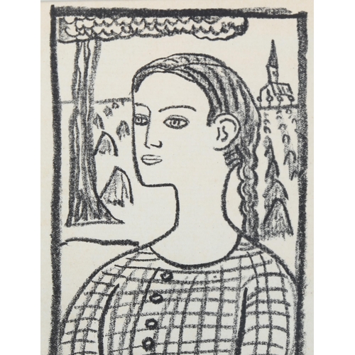 651 - Gabriele Munter-Kandinsky, lithograph, Scandinavian girl, Klingen issue circa 1916/17, image 15cm x ... 